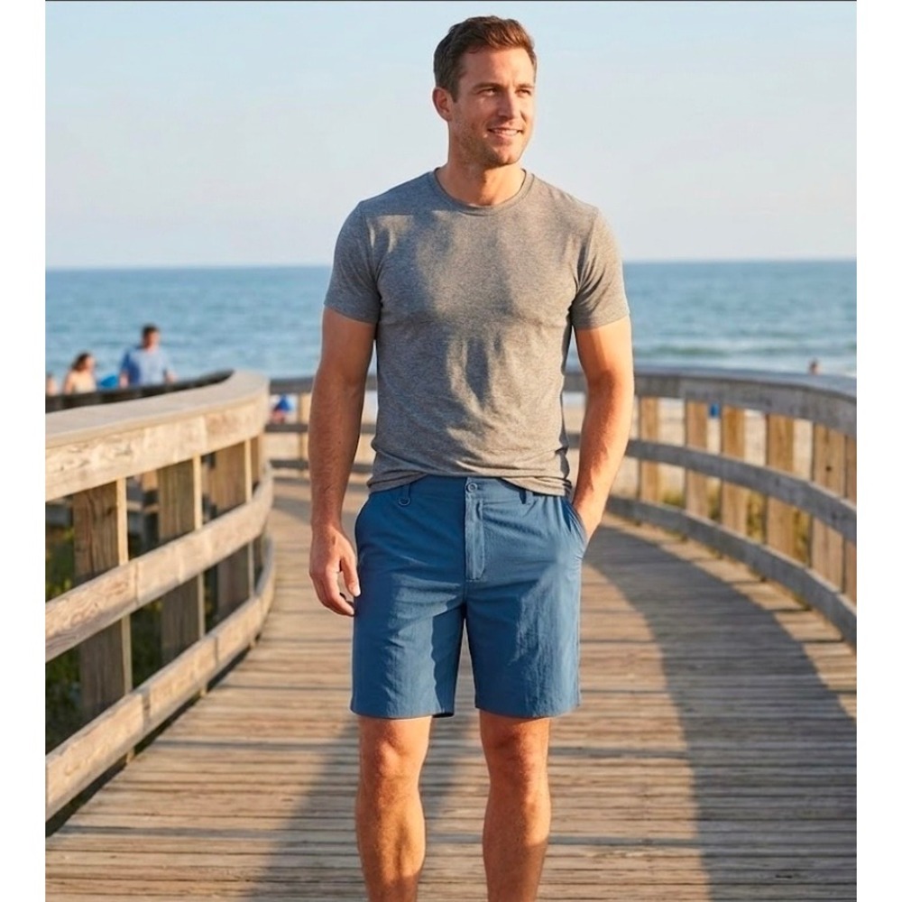 COOFANDY Mens Blue Performance Hiking Golf Shorts XXL Elastic Waist Quick Dry